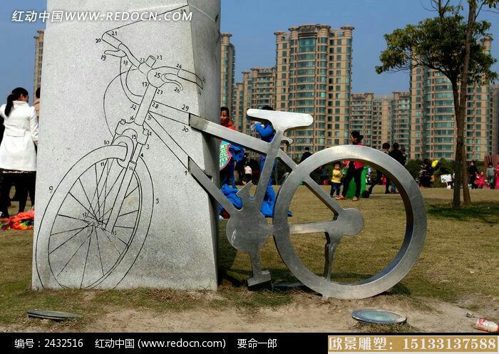 不锈钢自行车创意雕塑_抽象雕塑_厂家设计制作