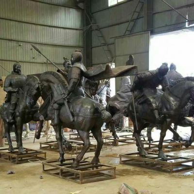 古代骑马将士铜雕塑 人物铜雕塑