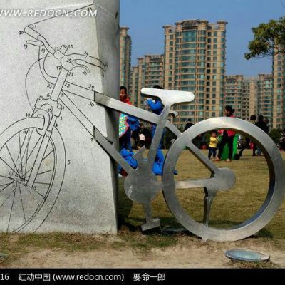不锈钢自行车创意雕塑_抽象雕塑_厂家设计制作